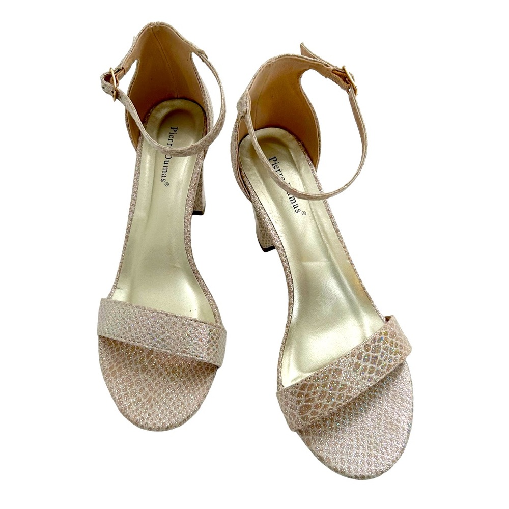 Pierre Dumas Gold Pink Amy-1 Animal Print Block Heel Sandals, Size 8M